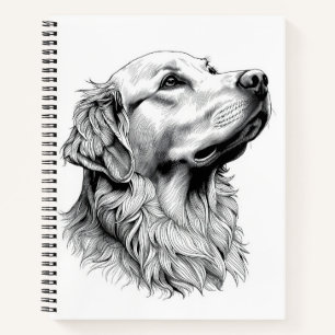Golden Retriever Gravur Stil Hardcover Journal Notizblock