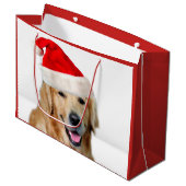 Golden Retriever Große Geschenktüte (Vorderseite Schrägansicht)