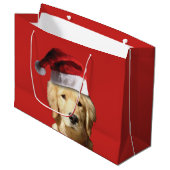 Golden Retriever Große Geschenktüte (Vorderseite Schrägansicht)