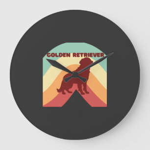 Golden Retriever Große Wanduhr