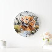 Golden Retriever Große Wanduhr (Zuhause)