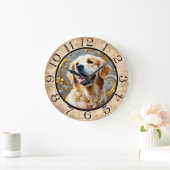 Golden Retriever Große Wanduhr (Zuhause)