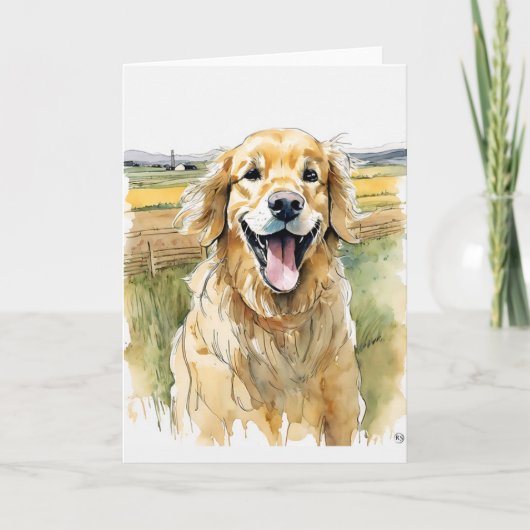 Golden Retriever Grußkarte Dankeskarte (Vorderseite)