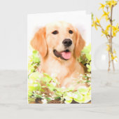 Golden Retriever Grußkarte Karte (Gelbe Blume)