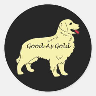 Golden retriever gut als Goldaufkleber Runder Aufkleber