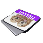 Golden retriever-hallo Laptop-Hülse Laptopschutzhülle (Vorne Knopf)