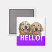 Golden Retriever Hallo Magnet (Vorderseite/Rückseite)