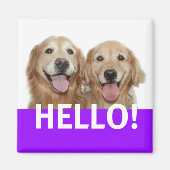 Golden Retriever Hallo Magnet (Vorne)