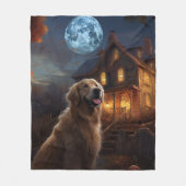 Golden Retriever Halloween Beängstigend Fleecedecke (Vorderseite)