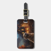 Golden Retriever Halloween Beängstigend Gepäckanhänger (Vorderseite vertikal)