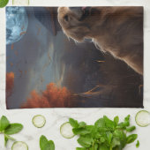 Golden Retriever Halloween Beängstigend Geschirrtuch (Gefaltet)