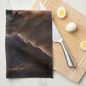 Golden Retriever Halloween Beängstigend Geschirrtuch (Viertel Falte)