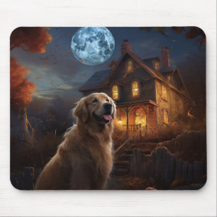 Golden Retriever Halloween Beängstigend Mousepad