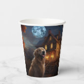 Golden Retriever Halloween Beängstigend Pappbecher (Rückseite)