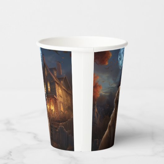 Golden Retriever Halloween Beängstigend Pappbecher (Rechts)