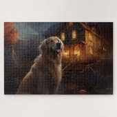 Golden Retriever Halloween Beängstigend Puzzle (Horizontal)