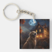 Golden Retriever Halloween Beängstigend Schlüsselanhänger (Vorderseite)