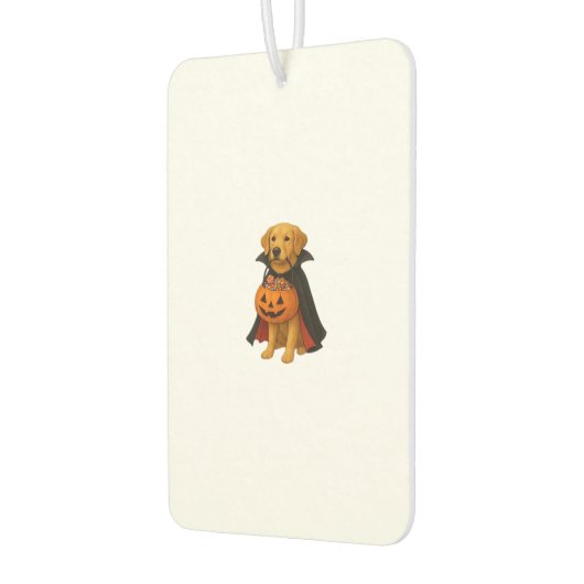 Golden Retriever Halloween Dog with Pumpkin Candy Autolufterfrischer (Links)