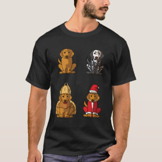 Golden Retriever Halloween Erntedank für Christus T-Shirt