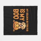 Golden Retriever Halloween Fleecedecke (Vorderseite (Horizontal))