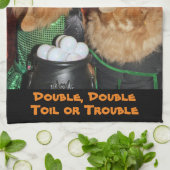 Golden retriever-Halloween-Hexen Küchentuch (Gefaltet)