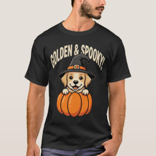 Golden Retriever Halloween Hexen-Welpe Kürbis T-Shirt