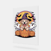 Golden Retriever Halloween Hexenhund Classic T-Shi Acrylschild (Winkel)