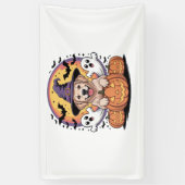 Golden Retriever Halloween Hexenhund Classic T-Shi Banner (Vertikal)