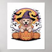 Golden Retriever Halloween Hexenhund Classic T-Shi Poster (Vorne)