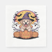 Golden Retriever Halloween Hexenhund Classic T-Shi Serviette (Vorderseite)