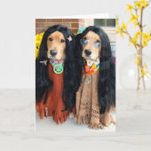 Golden Retriever Halloween Hippie Card Karte (Gelbe Blume)