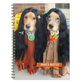 Golden Retriever Halloween Hippie-Notebook Notizblock (Vorderseite)