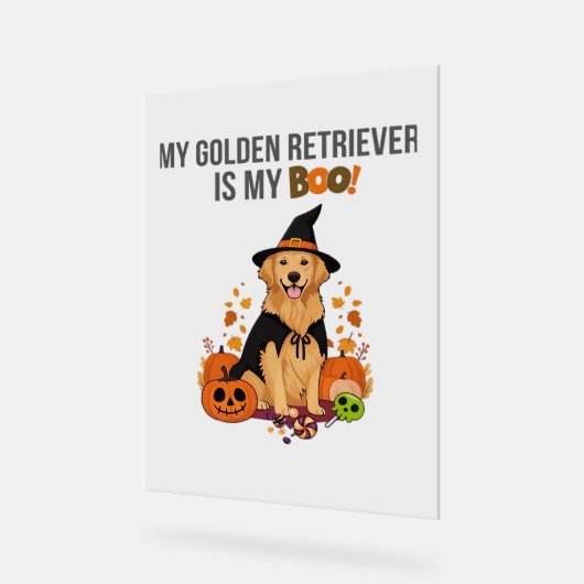 Golden Retriever Halloween Hund Mein Golden Retrie Acrylschild (Winkel)