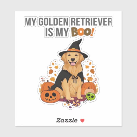 Golden Retriever Halloween Hund Mein Golden Retrie Aufkleber (Blatt)