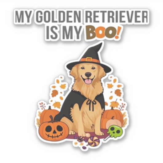 Golden Retriever Halloween Hund Mein Golden Retrie Aufkleber (Vorderseite)