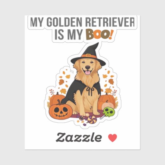 Golden Retriever Halloween Hund Mein Golden Retrie Aufkleber (Blatt)
