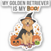 Golden Retriever Halloween Hund Mein Golden Retrie Aufkleber (Vorderseite)