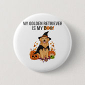 Golden Retriever Halloween Hund Mein Golden Retrie Button (Vorderseite)