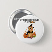 Golden Retriever Halloween Hund Mein Golden Retrie Button (Vorne & Hinten)