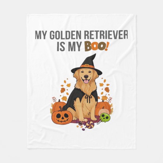 Golden Retriever Halloween Hund Mein Golden Retrie Fleecedecke (Vorderseite)