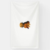 Golden Retriever Halloween Hund mit Kürbiskandy Banner (Vertikal)