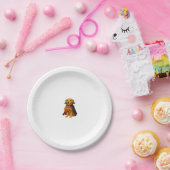 Golden Retriever Halloween Hund mit Kürbiskandy Pappteller (Party)