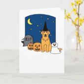 Golden Retriever Halloween Karte (Gelbe Blume)