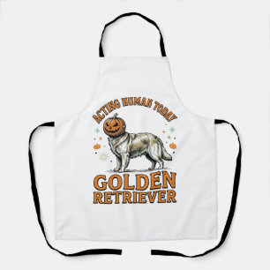 Golden Retriever Halloween-Kürbis-Hundekostüm-Shir Schürze
