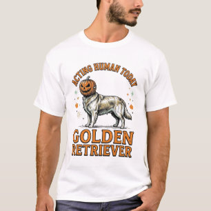 Golden Retriever Halloween-Kürbis-Hundekostüm-Shir T-Shirt