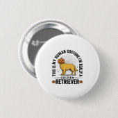 Golden Retriever Halloween-Kürbiskostümentwurf_ Button (Vorne & Hinten)