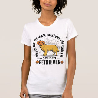 Golden Retriever Halloween-Kürbiskostümentwurf_ T-Shirt