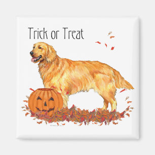 Golden Retriever Halloween Magnet