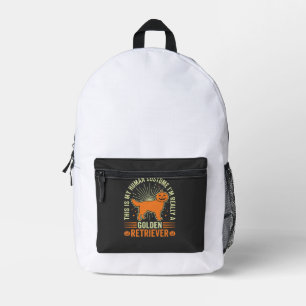 Golden Retriever Halloween-Menschenkostüm Vintage Bedruckter Rucksack