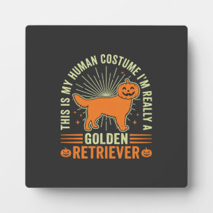 Golden Retriever Halloween-Menschenkostüm Vintage Fotoplatte